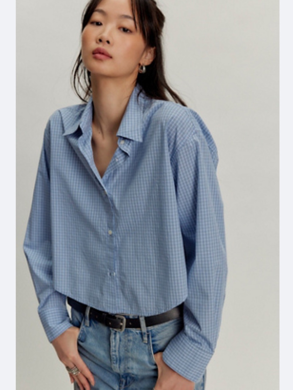 NWT retail $268 size M #FreePeople,#CitizensofHumanity.”ANA Cropped Shirt”.